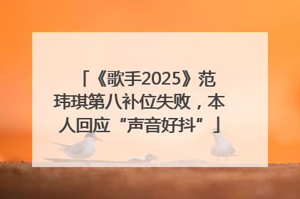 《歌手2025》范玮琪第八补位失败，本人回应“声音好抖”