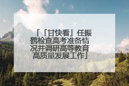 「甘快看」任振鹤检查高考准备情况并调研高等教育高质量发展工作