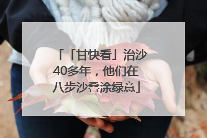 「甘快看」治沙40多年，他们在八步沙叠涂绿意