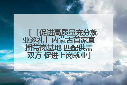 「促进高质量充分就业巡礼」内蒙古首家直播带岗基地 匹配供需双方 促进上岗就业