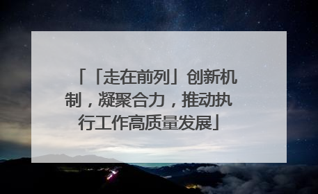「走在前列」创新机制，凝聚合力，推动执行工作高质量发展