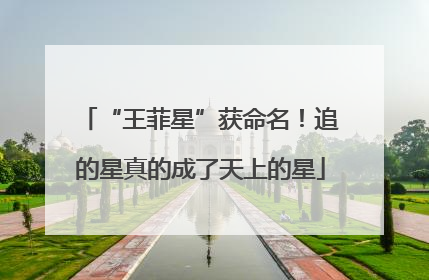 “王菲星”获命名！追的星真的成了天上的星