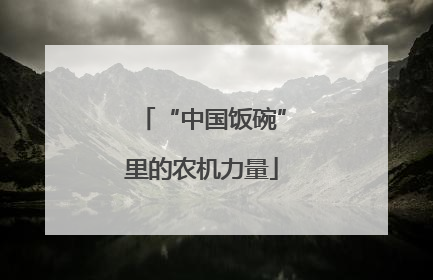 “中国饭碗”里的农机力量