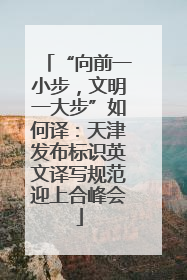 “向前一小步，文明一大步”如何译：天津发布标识英文译写规范迎上合峰会