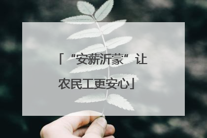 “安薪沂蒙”让农民工更安心