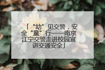 “幼”见交警，安全“童”行——南京江宁交警走进校园宣讲交通安全