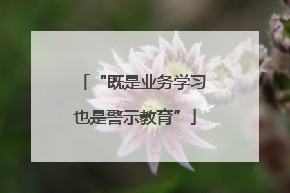 “既是业务学习也是警示教育”
