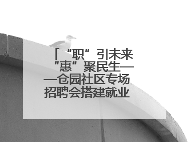 “职”引未来“惠”聚民生——仓园社区专场招聘会搭建就业“暖心桥”