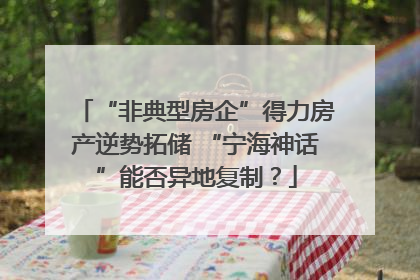 “非典型房企”得力房产逆势拓储 “宁海神话”能否异地复制？