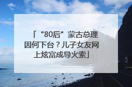 “80后”蒙古总理因何下台？儿子女友网上炫富成导火索