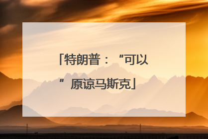 特朗普：“可以”原谅马斯克