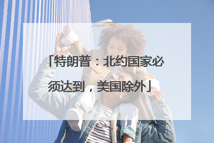 特朗普：北约国家必须达到，美国除外