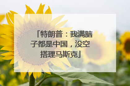 特朗普：我满脑子都是中国，没空搭理马斯克