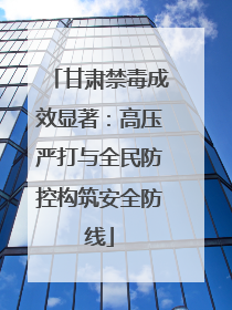 甘肃禁毒成效显著：高压严打与全民防控构筑安全防线