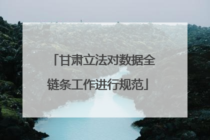 甘肃立法对数据全链条工作进行规范