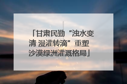 甘肃民勤“浊水变清 漫灌转滴”重塑沙漠绿洲灌溉格局