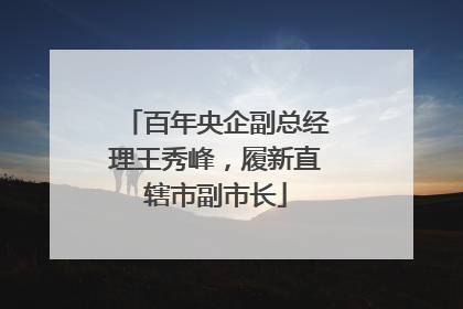 百年央企副总经理王秀峰，履新直辖市副市长