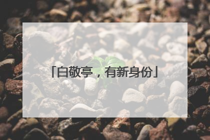 白敬亭，有新身份