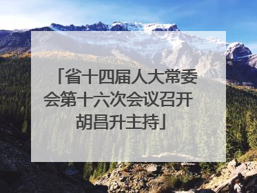 省十四届人大常委会第十六次会议召开 胡昌升主持