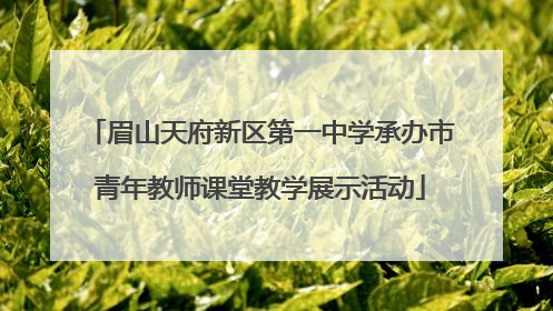 眉山天府新区第一中学承办市青年教师课堂教学展示活动