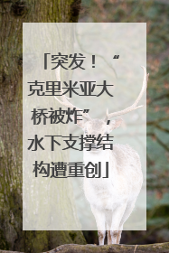 突发！“克里米亚大桥被炸”，水下支撑结构遭重创