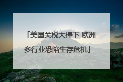 美国关税大棒下 欧洲多行业恐陷生存危机