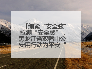 绷紧“安全弦”拉满“安全感”，黑龙江省双鸭山公安用行动为平安“加码”