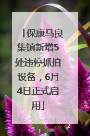 保康马良集镇新增5处违停抓拍设备，6月4日正式启用