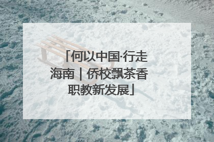 何以中国·行走海南｜侨校飘茶香 职教新发展
