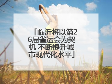 临沂将以第26届省运会为契机 不断提升城市现代化水平