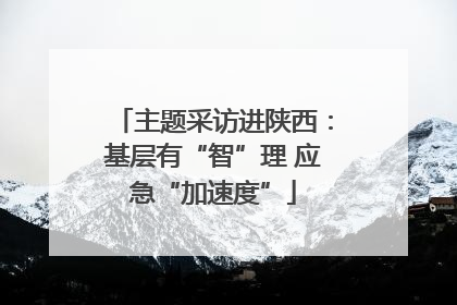 主题采访进陕西：基层有“智”理 应急“加速度”