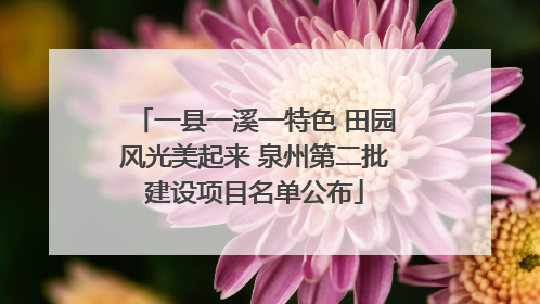 一县一溪一特色 田园风光美起来 泉州第二批建设项目名单公布