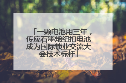 一颗电池用三年，传应石墨烯纽扣电池成为国际锁业交流大会技术标杆