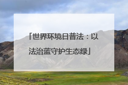世界环境日普法：以法治蓝守护生态绿