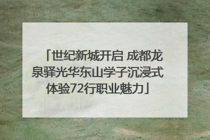 世纪新城开启 成都龙泉驿光华东山学子沉浸式体验72行职业魅力