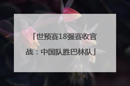 世预赛18强赛收官战：中国队胜巴林队