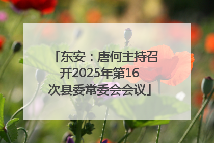 东安：唐何主持召开2025年第16次县委常委会会议