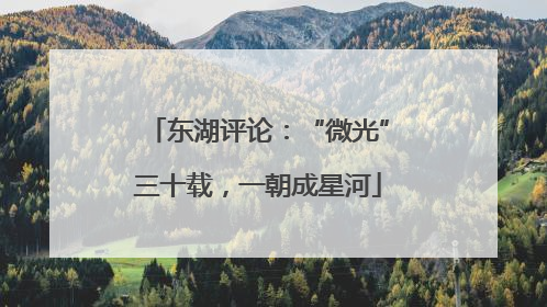 东湖评论：“微光”三十载，一朝成星河