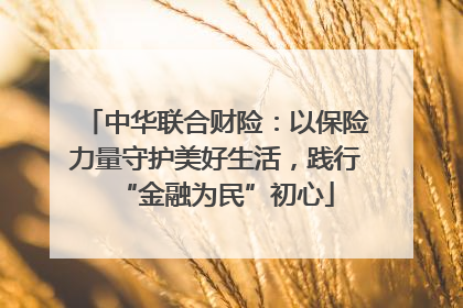 中华联合财险：以保险力量守护美好生活，践行“金融为民”初心
