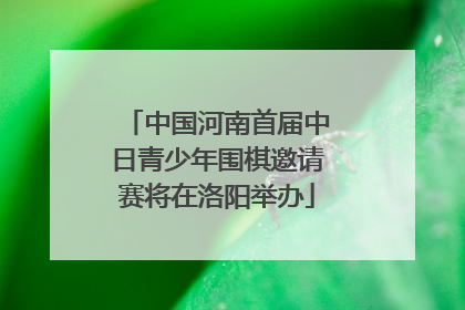 中国河南首届中日青少年围棋邀请赛将在洛阳举办