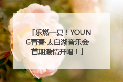 乐燃一夏！YOUNG青春·太白湖音乐会首期激情开唱！