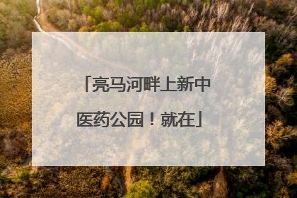 亮马河畔上新中医药公园！就在