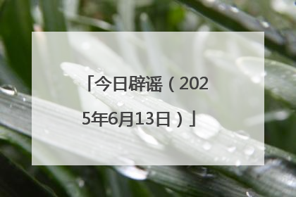 今日辟谣（2025年6月13日）