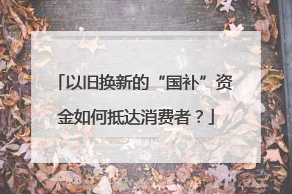 以旧换新的“国补”资金如何抵达消费者？