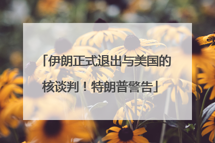 伊朗正式退出与美国的核谈判！特朗普警告