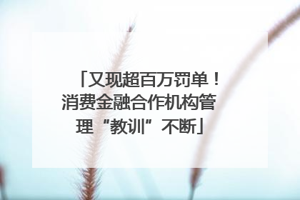 又现超百万罚单！消费金融合作机构管理“教训”不断