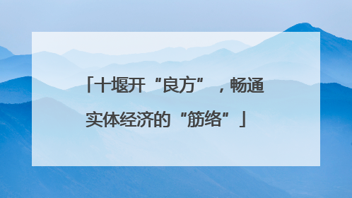 十堰开“良方”，畅通实体经济的“筋络”