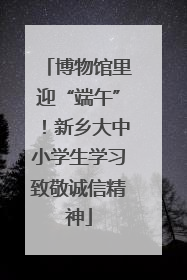 博物馆里迎“端午”！新乡大中小学生学习致敬诚信精神