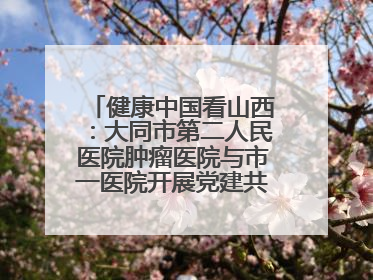 健康中国看山西：大同市第二人民医院肿瘤医院与市一医院开展党建共建活动