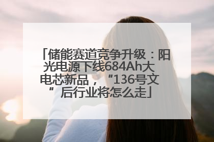 储能赛道竞争升级：阳光电源下线684Ah大电芯新品，“136号文”后行业将怎么走